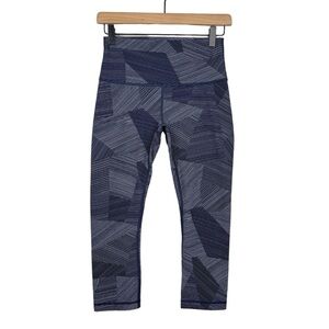 Lululemon Wunder Under Crop Leggings Womens 6 High Rise Printed Pull On Luxtreme